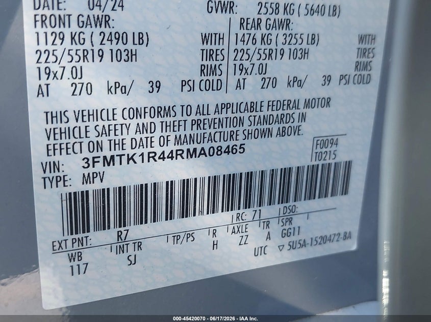 2024 FORD MUSTANG MACH-E SPORT UTILITY VEHICLE ELECTRIC