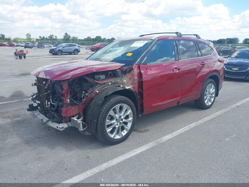 Vin: 5tddbrch4ms522022, lot: 45918291, toyota highlander hybrid limited 20212