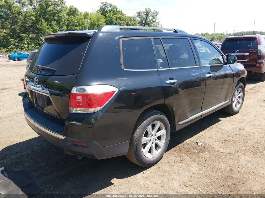 Vin: 5tdzk3eh6ds092767, lot: 45918488, toyota highlander base plus v6 20134