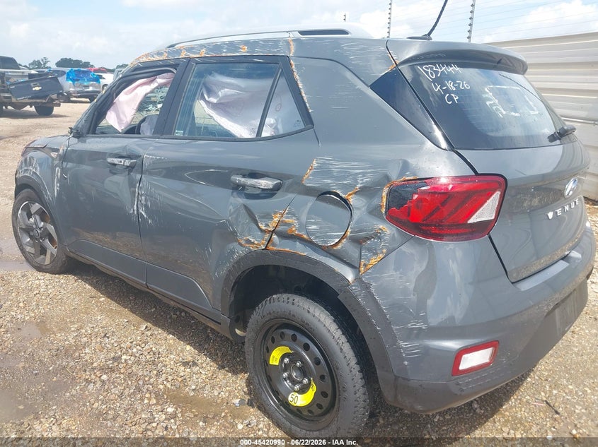 Vin: kmhrc8a35su403047, lot: 45919041, hyundai venue sel 20253