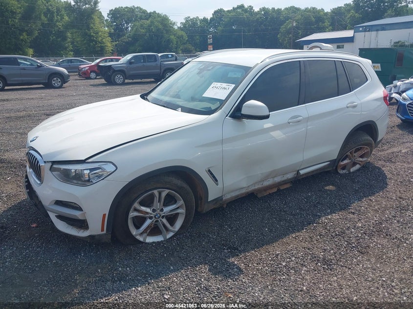 2021 BMW X3, All Over, IAAI, VIN 5UXTY3C06M9E33375 — photo 2