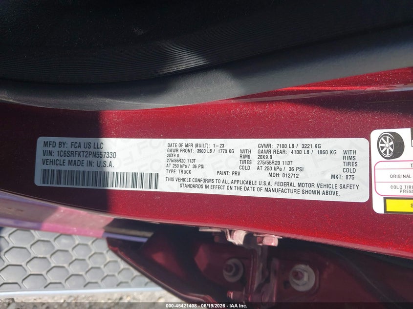 2023 RAM 1500 TRUCK 5.7L V-8 VVT, 395HP