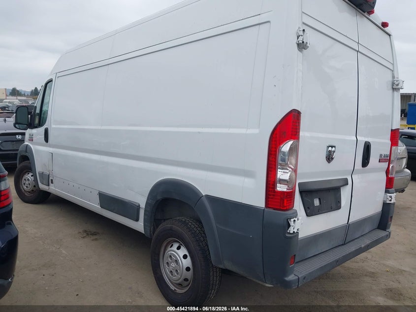 Vin: 3c6trvdgxhe550730, lot: 45919945, ram promaster 2500 high roof 159 wb 20173