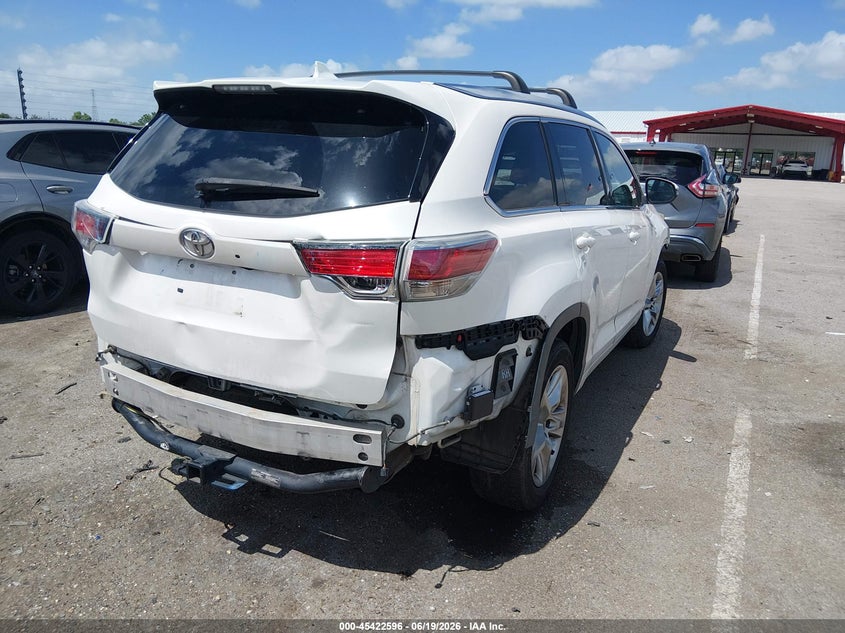 Vin: 5tdykrfh8fs080491, lot: 45920647, toyota highlander limited v6 20154