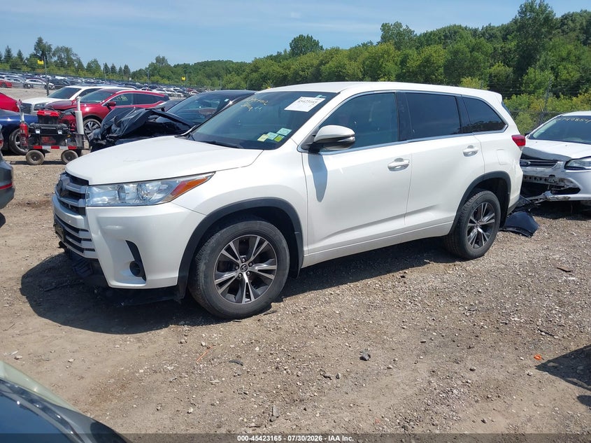 Vin: 5tdbzrfh3js893134, lot: 45921216, toyota highlander le 20182