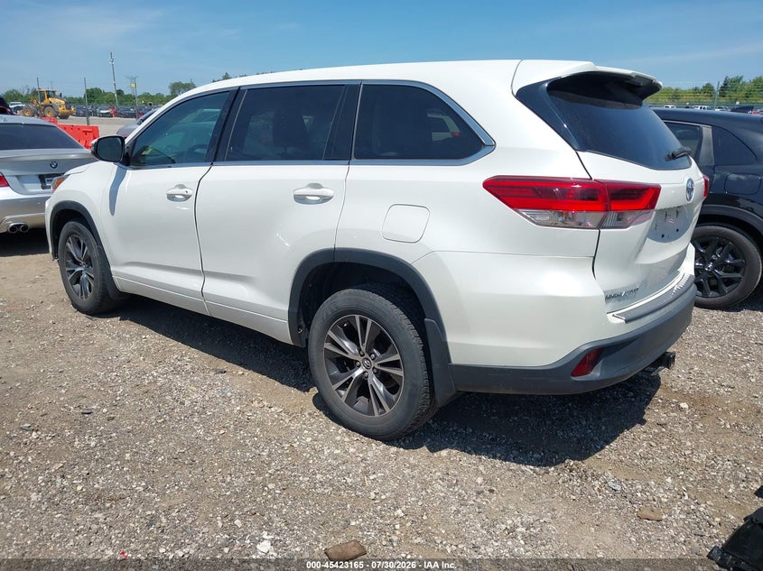 Vin: 5tdbzrfh3js893134, lot: 45921216, toyota highlander le 20183
