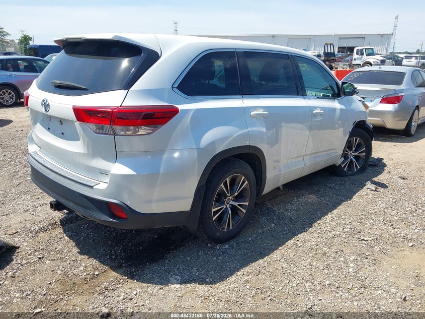 Vin: 5tdbzrfh3js893134, lot: 45921216, toyota highlander le 20184