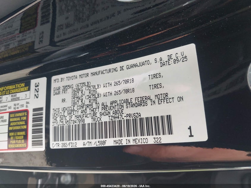 2025 Toyota Tacoma Hybrid Trd Off Road VIN: 3TYLC5LN5ST047098 Lot: 45423428