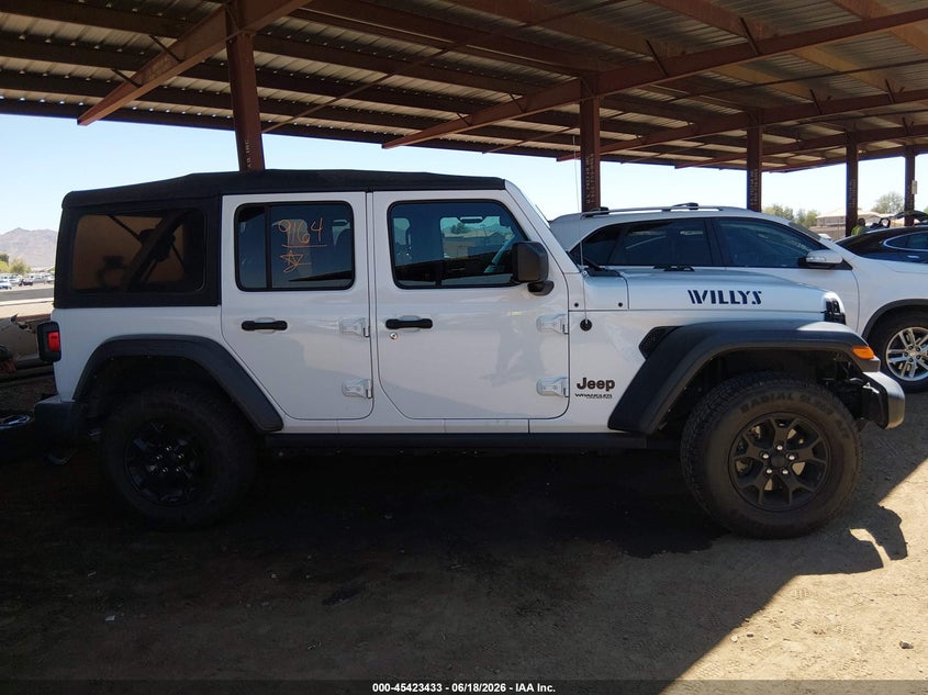 2021 Jeep Wrangler Unlimited Willys Sport 4X4 VIN: 1C4HJXDN7MW817340 Lot: 45423433