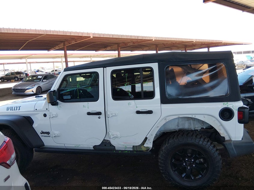 2021 Jeep Wrangler Unlimited Willys Sport 4X4 VIN: 1C4HJXDN7MW817340 Lot: 45423433