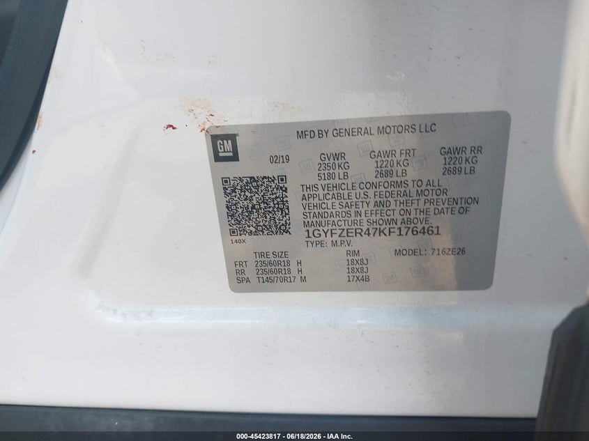 2019 Cadillac Xt4 Sport VIN: 1GYFZER47KF176461 Lot: 45423817