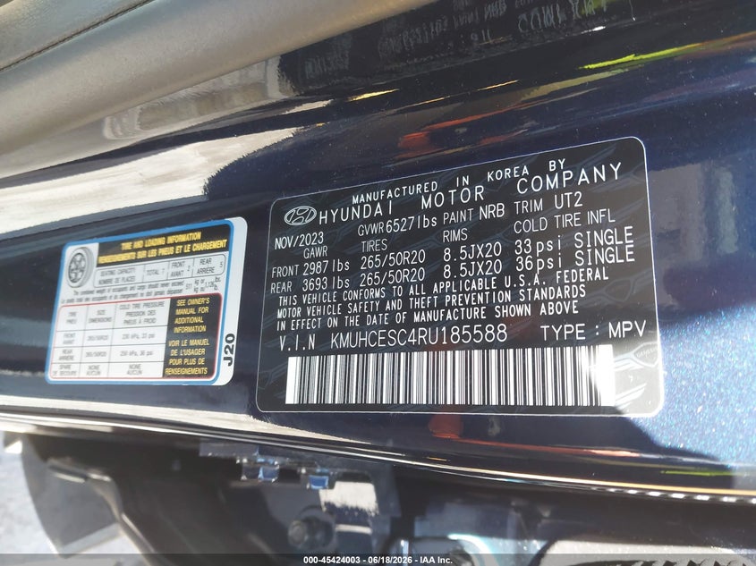2024 Genesis Gv80 3.5T 7P (A8) VIN: KMUHCESC4RU185588 Lot: 45424003