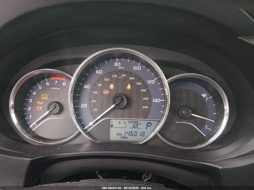 2015 TOYOTA COROLLA SEDAN 1.8L I-4 DOHC, VVT, 132HP