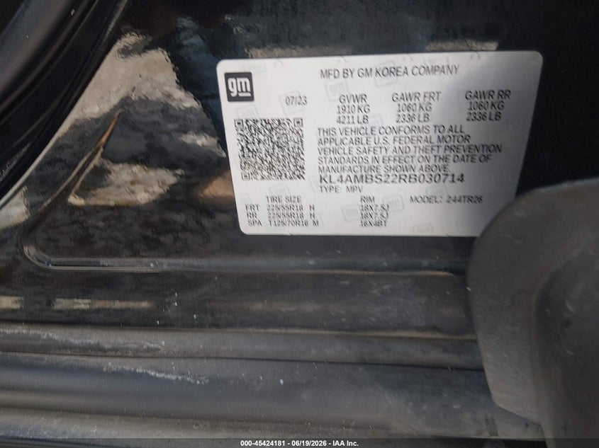2024 Buick Encore Gx Preferred Fwd VIN: KL4AMBS22RB030714 Lot: 45424181