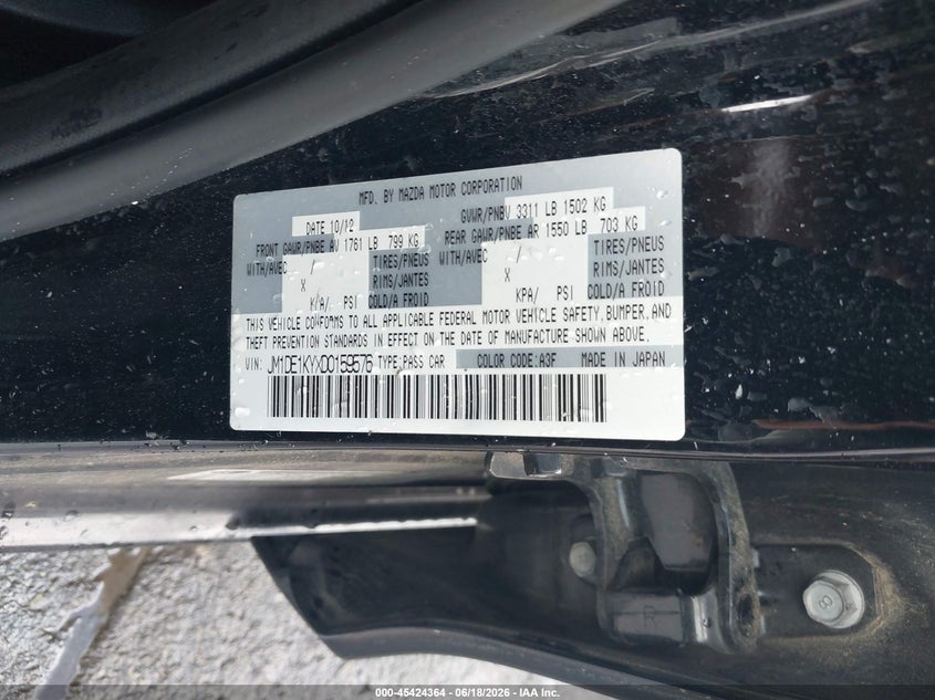 2013 Mazda Mazda2 Sport VIN: JM1DE1KYXD0159576 Lot: 45424364