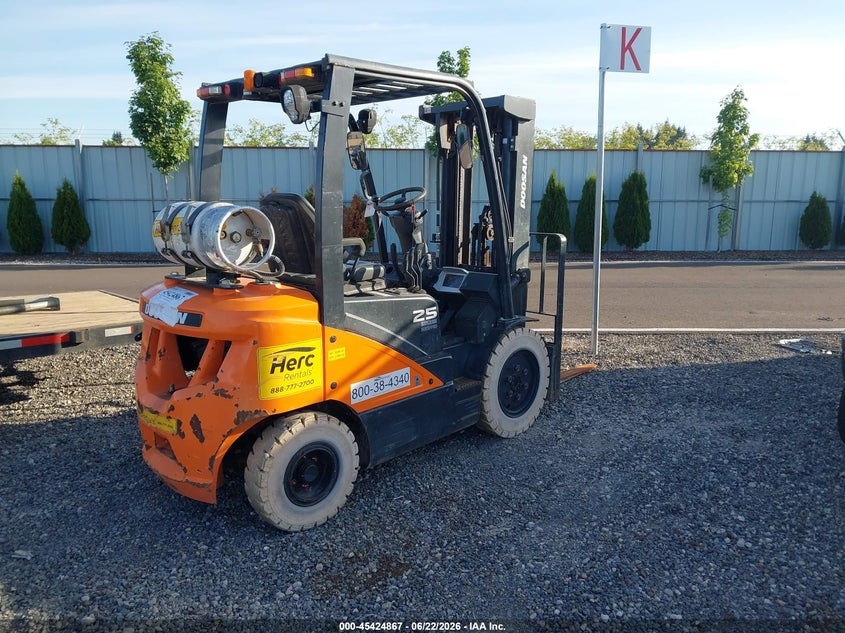 2022 DOOSAN G25E-7DF FORKLIFT(VIN: 000FGA1M133001162