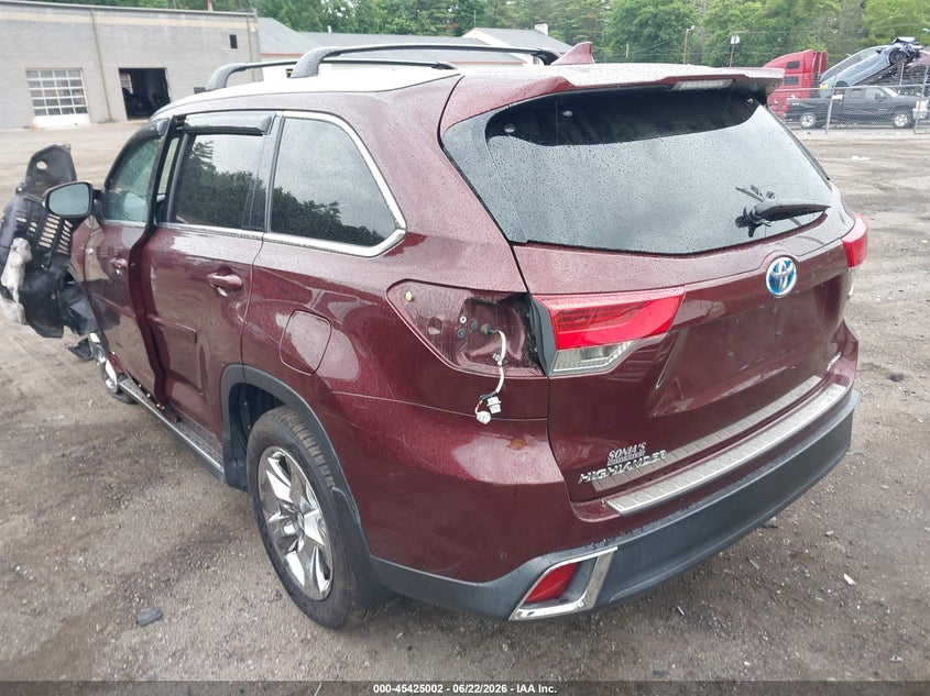 Vin: 5tddgrfh2ks073207, lot: 45923057, toyota highlander hybrid limited platinum 20193