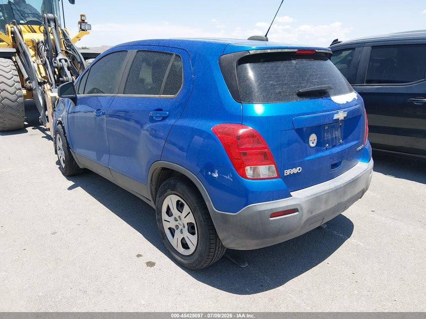 Vin: kl7cjksb9gb762260, lot: 45923152, chevrolet trax ls 20163