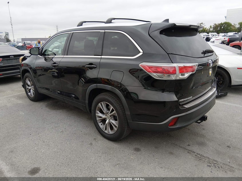 Vin: 5tdkkrfh2fs055902, lot: 45923176, toyota highlander xle v6 20153