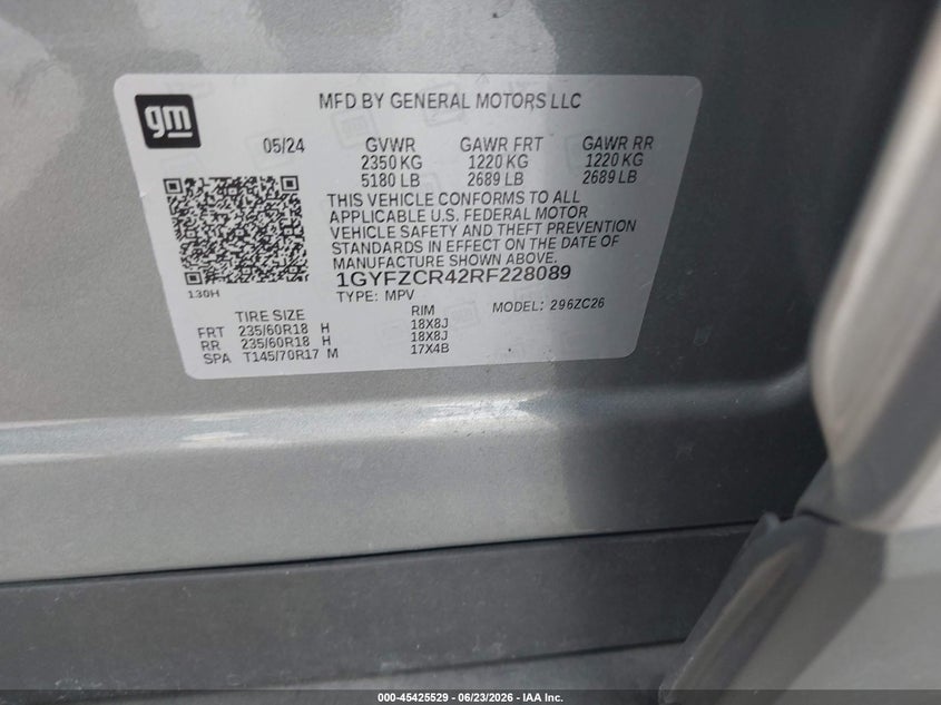 2024 Cadillac Xt4 Fwd Premium Luxury VIN: 1GYFZCR42RF228089 Lot: 45425529