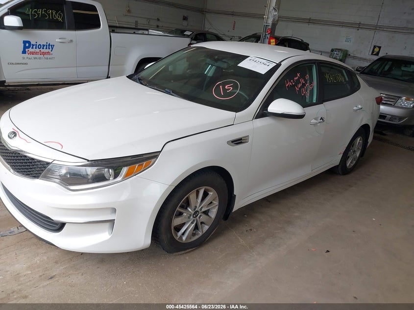 Vin: knagt4l34g5074549, lot: 45923619, kia optima lx 20162
