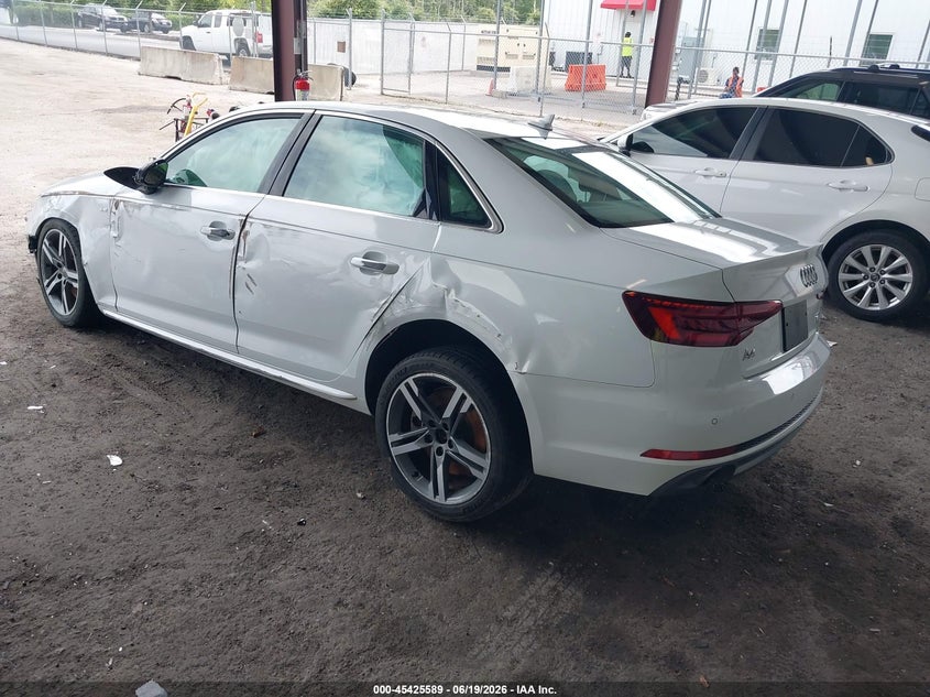Vin: wauenaf49jn013421, lot: 45923644, audi a4 2.0t premium/2.0t tech premium 20183