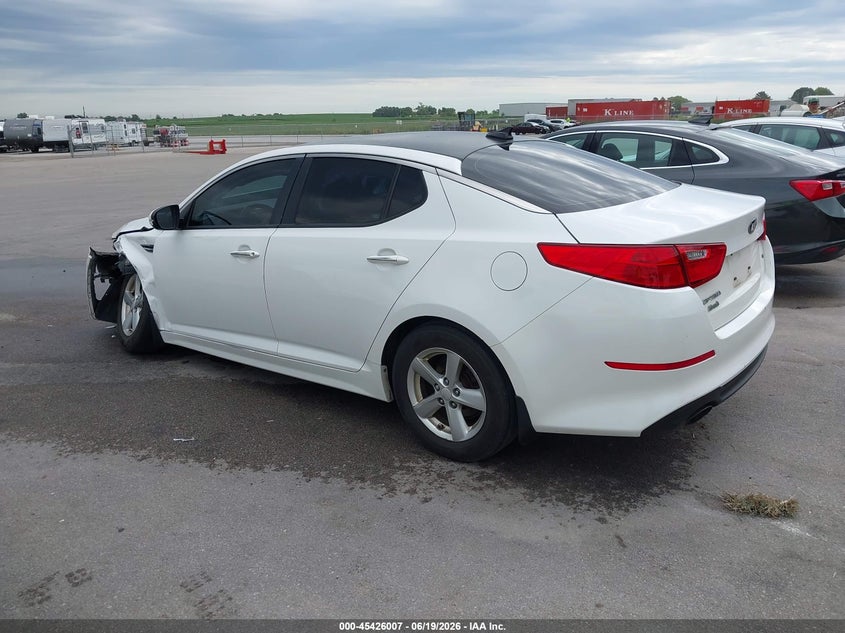 Vin: knagm4a7xf5658827, lot: 45924062, kia optima lx 20153