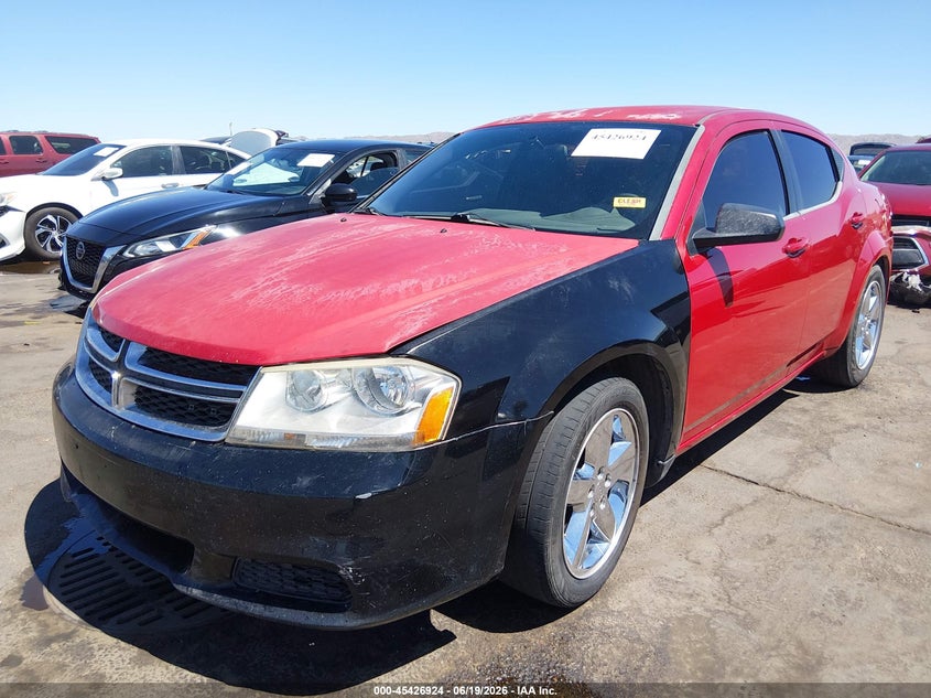 Vin: 1c3cdzab6dn530900, lot: 45924979, dodge avenger se 20132
