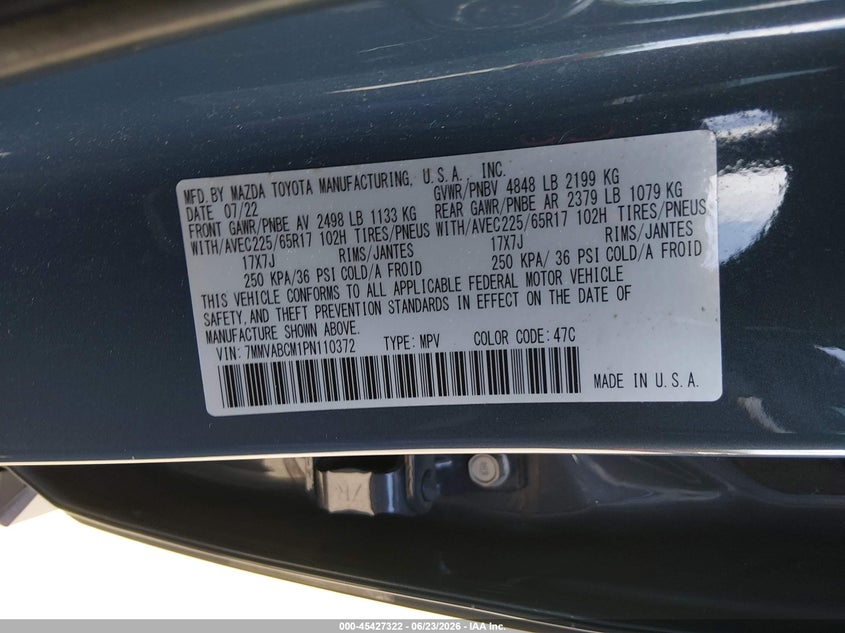 2023 Mazda Cx-50 2.5 S Preferred Plus VIN: 7MMVABCM1PN110372 Lot: 45427322