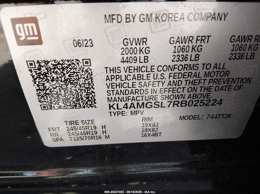 2024 Buick Encore Gx Avenir Awd VIN: KL4AMGSL7RB025224 Lot: 45427452