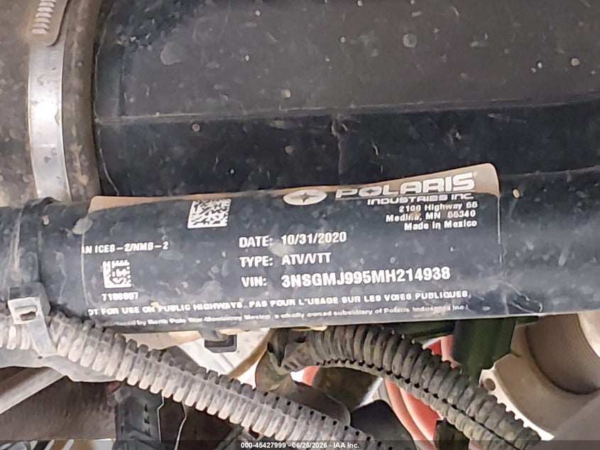 2021 Polaris General Xp 4 1000 Deluxe Ride Command VIN: 3NSGMJ995MH214938 Lot: 45427999
