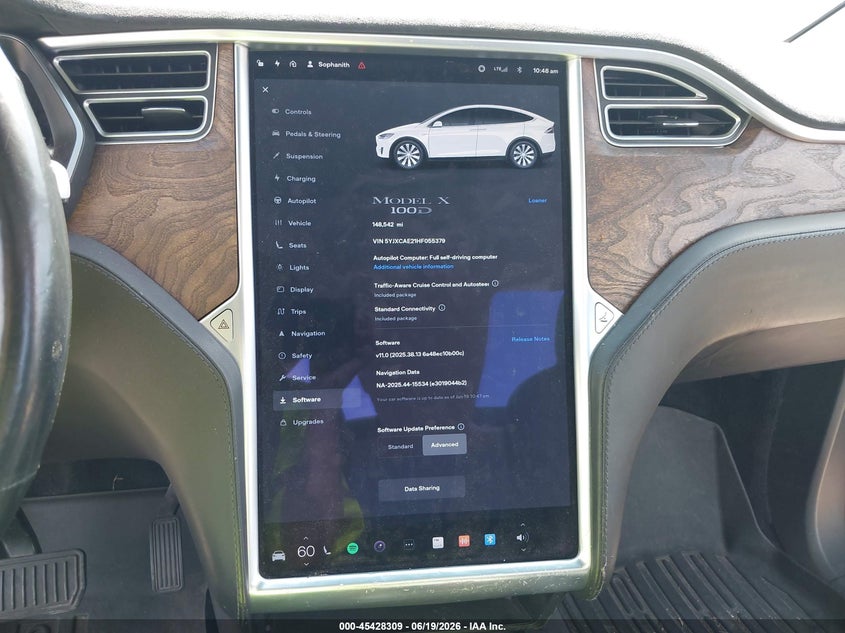2017 Tesla Model X VIN: 5YJXCAE21HF055379 Lot: 45428309