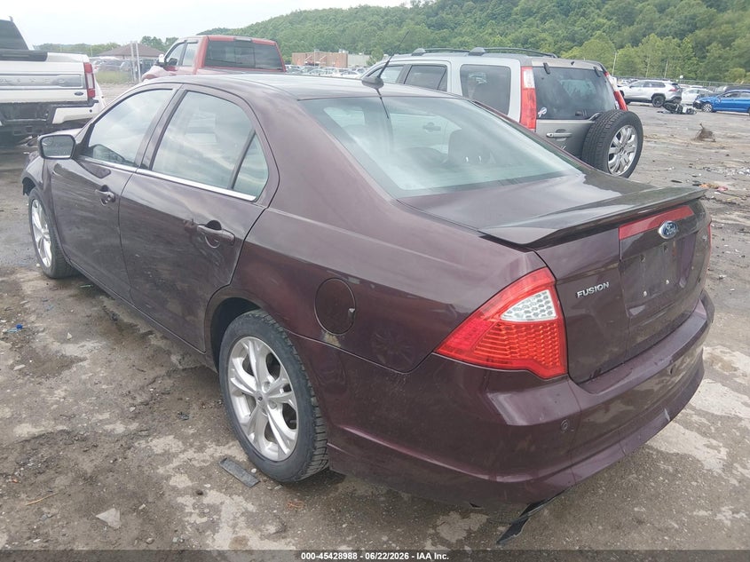Vin: 3fahp0ha3cr409874, lot: 45927088, ford fusion se 20123