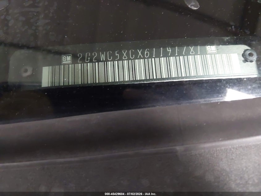 2006 Pontiac Grand Prix Gxp VIN: 2G2WC58CX61191781 Lot: 45429604