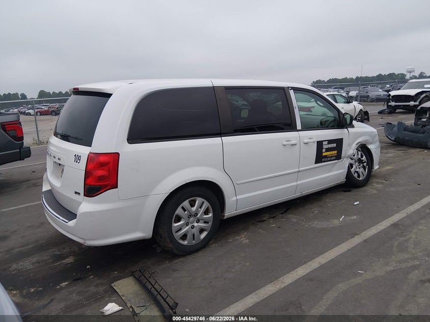 Vin: 2c4rdgbg2gr101667, lot: 45927846, dodge grand caravan se 20164