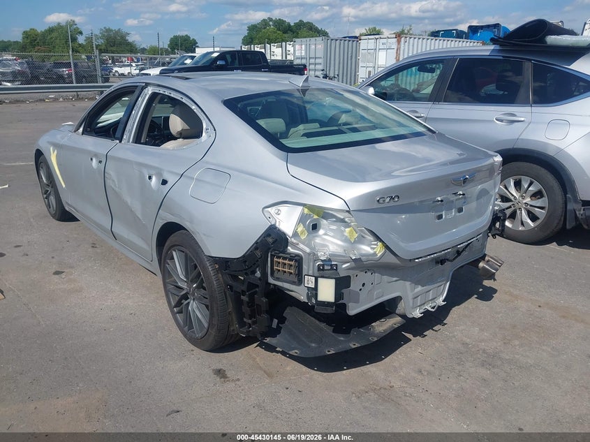 Vin: kmtg44la2ku025137, lot: 45928245, genesis g70 2.0t advanced 20193