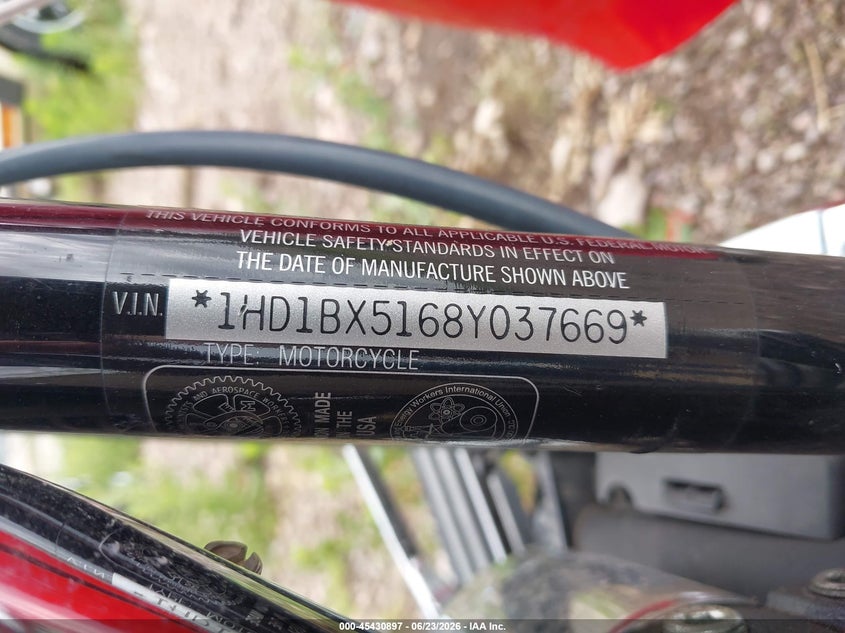 2008 Harley-Davidson Flstf VIN: 1HD1BX5168Y037669 Lot: 45430897