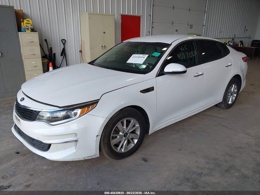 Vin: knagt4l3xg5070327, lot: 45929020, kia optima lx 20162
