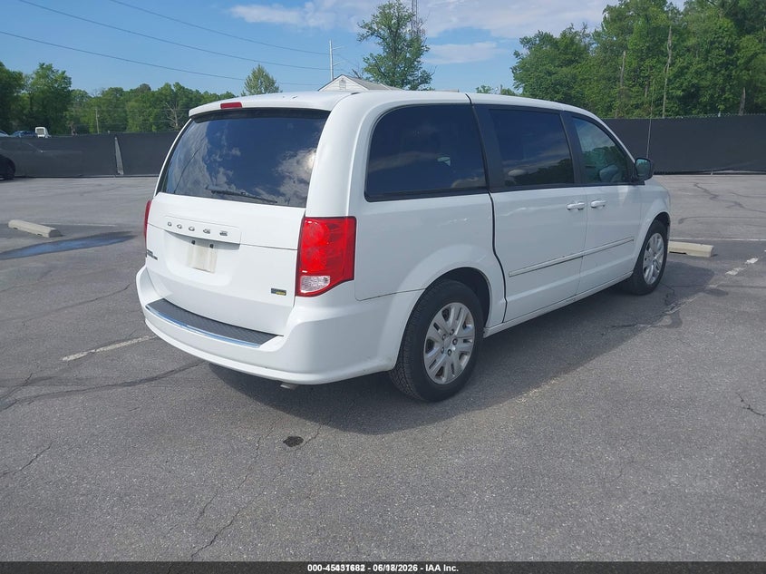 Vin: 2c4rdgbg0gr105703, lot: 45929782, dodge grand caravan se 20164