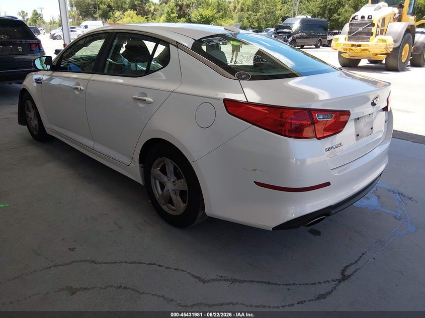 Vin: knagm4a72f5659759, lot: 45930081, kia optima lx 20153