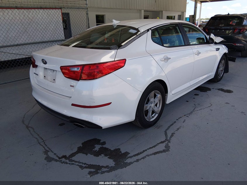 Vin: knagm4a72f5659759, lot: 45930081, kia optima lx 20154