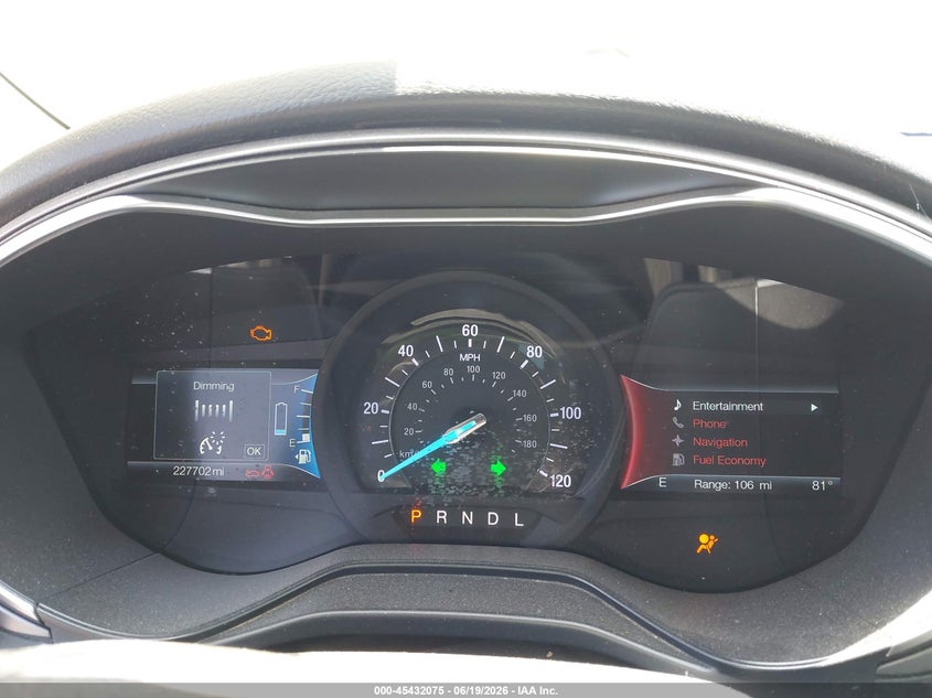 2019 Ford Fusion Hybrid Se VIN: 3FA6P0LU7KR135120 Lot: 45432075