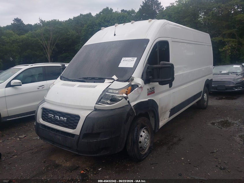 Vin: 3c6lrvdg7me530347, lot: 45930343, ram promaster 2500 high roof 159 wb 20212