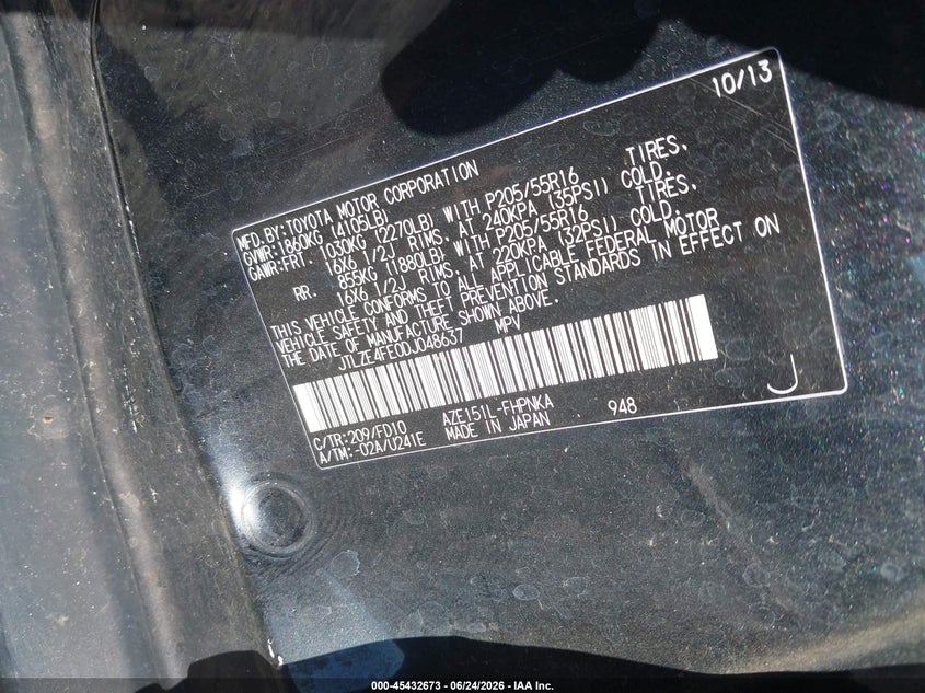2013 Scion Xb VIN: JTLZE4FE0DJ048637 Lot: 45432673