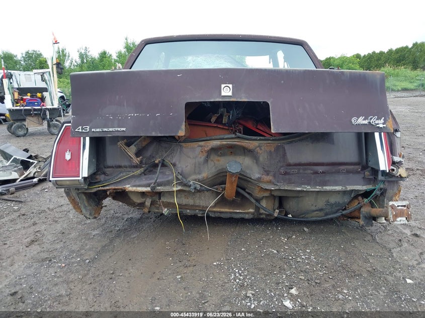 1985 Chevrolet Monte Carlo VIN: 1G1GZ37Z5FR168143 Lot: 45433919