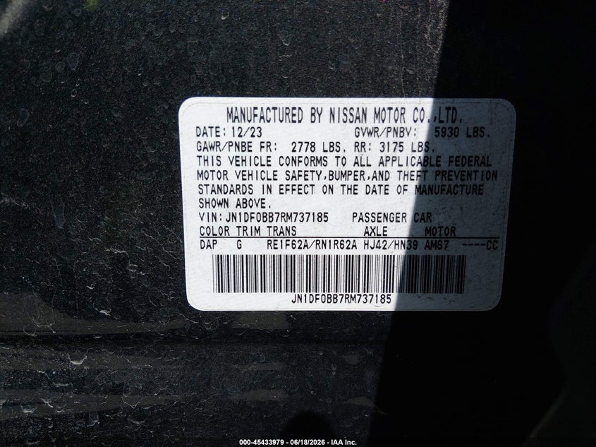 2024 Nissan Ariya Evolve+ VIN: JN1DF0BB7RM737185 Lot: 45433979