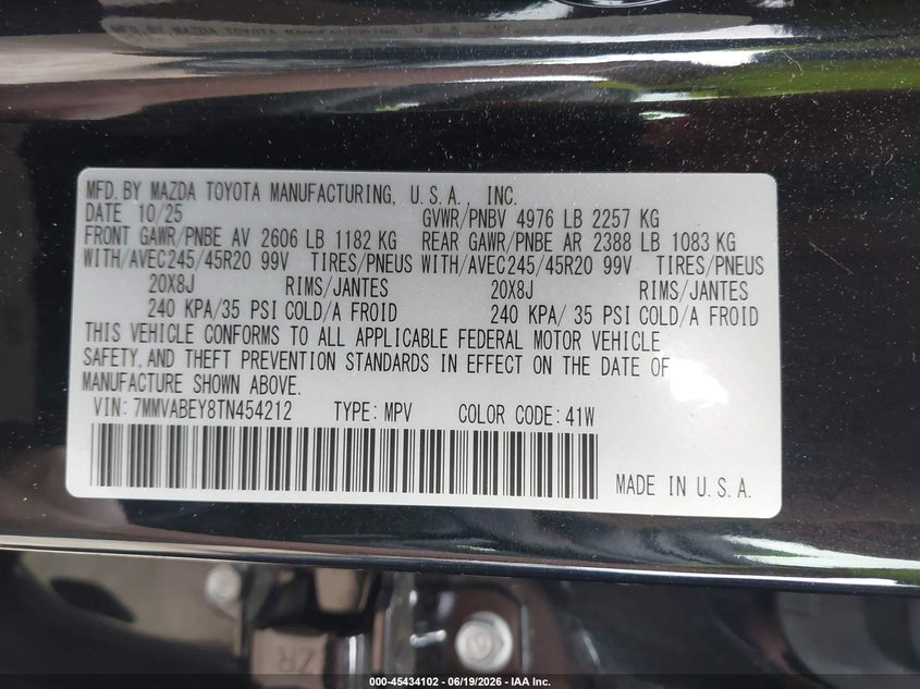 2026 Mazda Cx-50 2.5 Turbo Premium Plus VIN: 7MMVABEY8TN454212 Lot: 45434102
