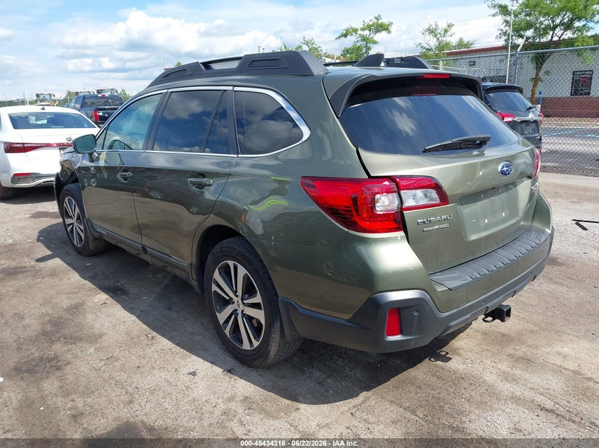 Vin: 4s4bsanc7j3290602, lot: 45932416, subaru outback 2.5i limited 20183