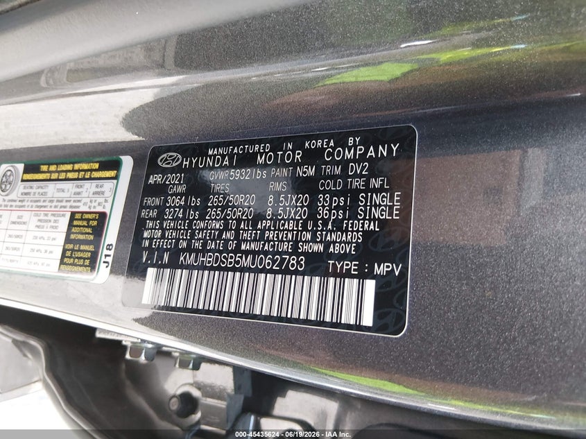 2021 Genesis Gv80 2.5T Awd VIN: KMUHBDSB5MU062783 Lot: 45435624
