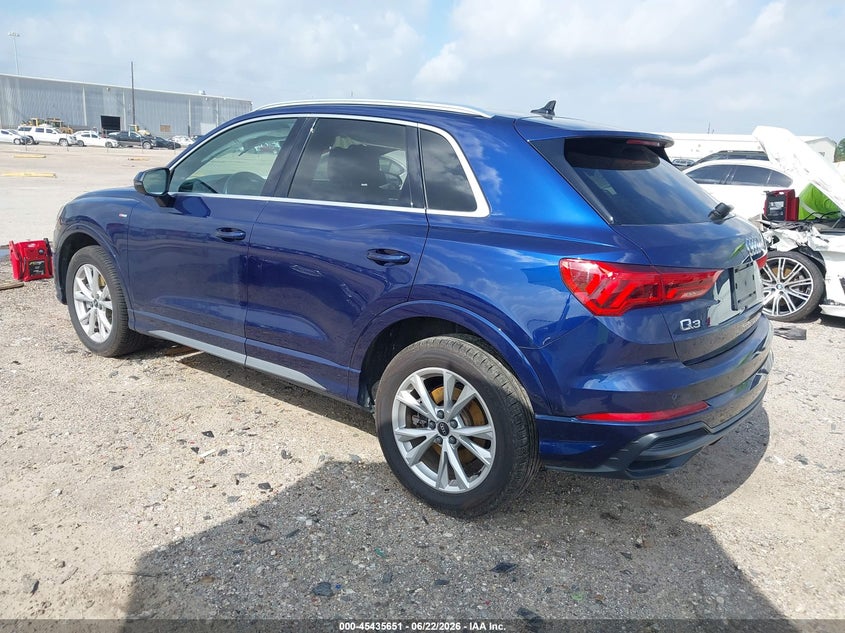 Vin: wa1decf33n1143638, lot: 45933750, audi q3 premium 45 tfsi s line quattro tiptronic 20223
